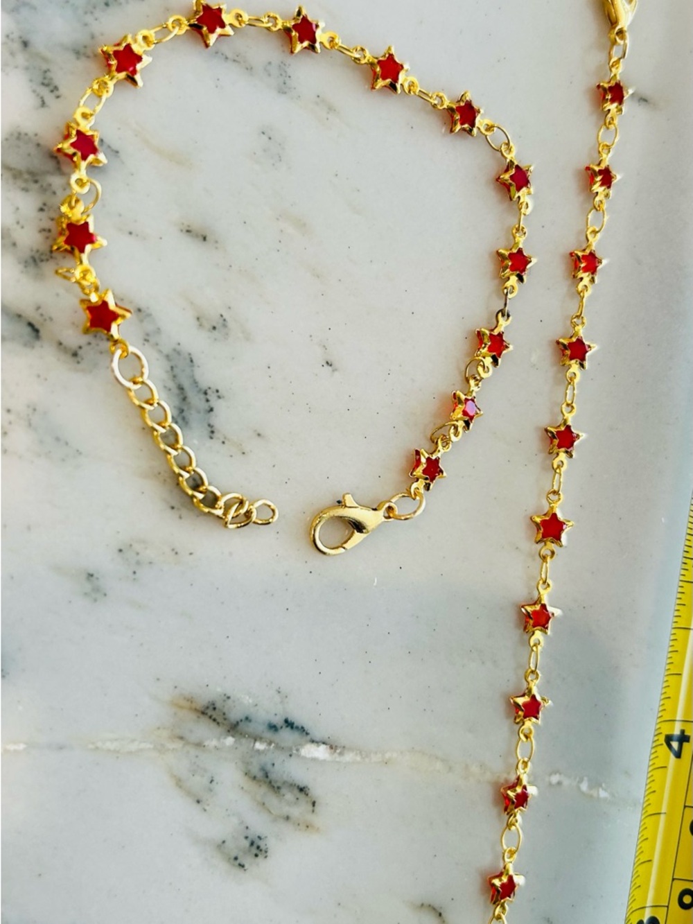 Set of 2 Gold Plated Bracelet with Red Star Accents -‎ Women Jewelry - Picture 3 of 3